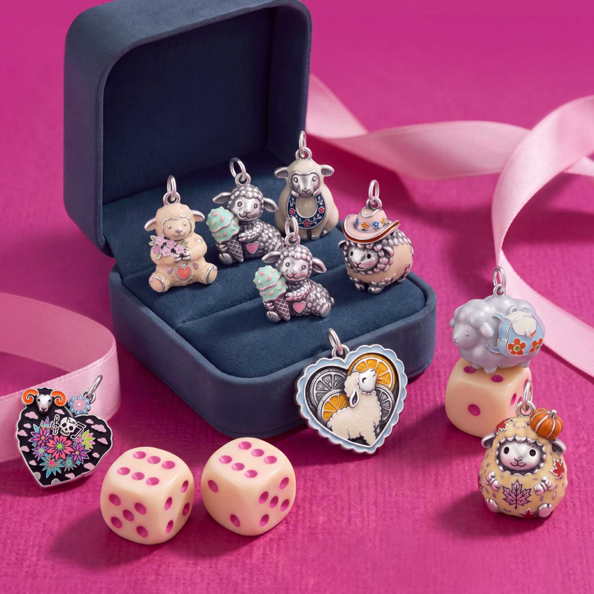 Wholesale Cute Sheep Pendant Necklace Charm Stainless Steel 18K Electroplated DIY Jewelry Accessory For Women Boutique Resale