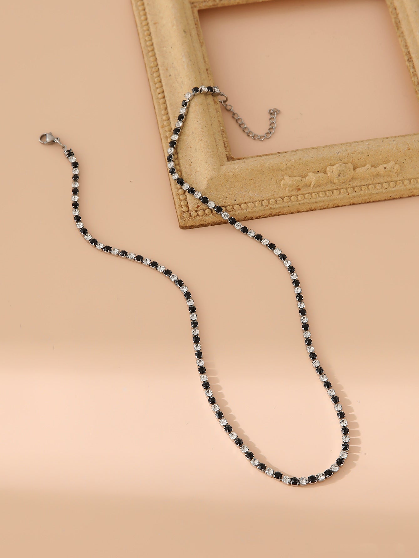 Bracelet en diamant en rédaction en acier inoxydable en vente