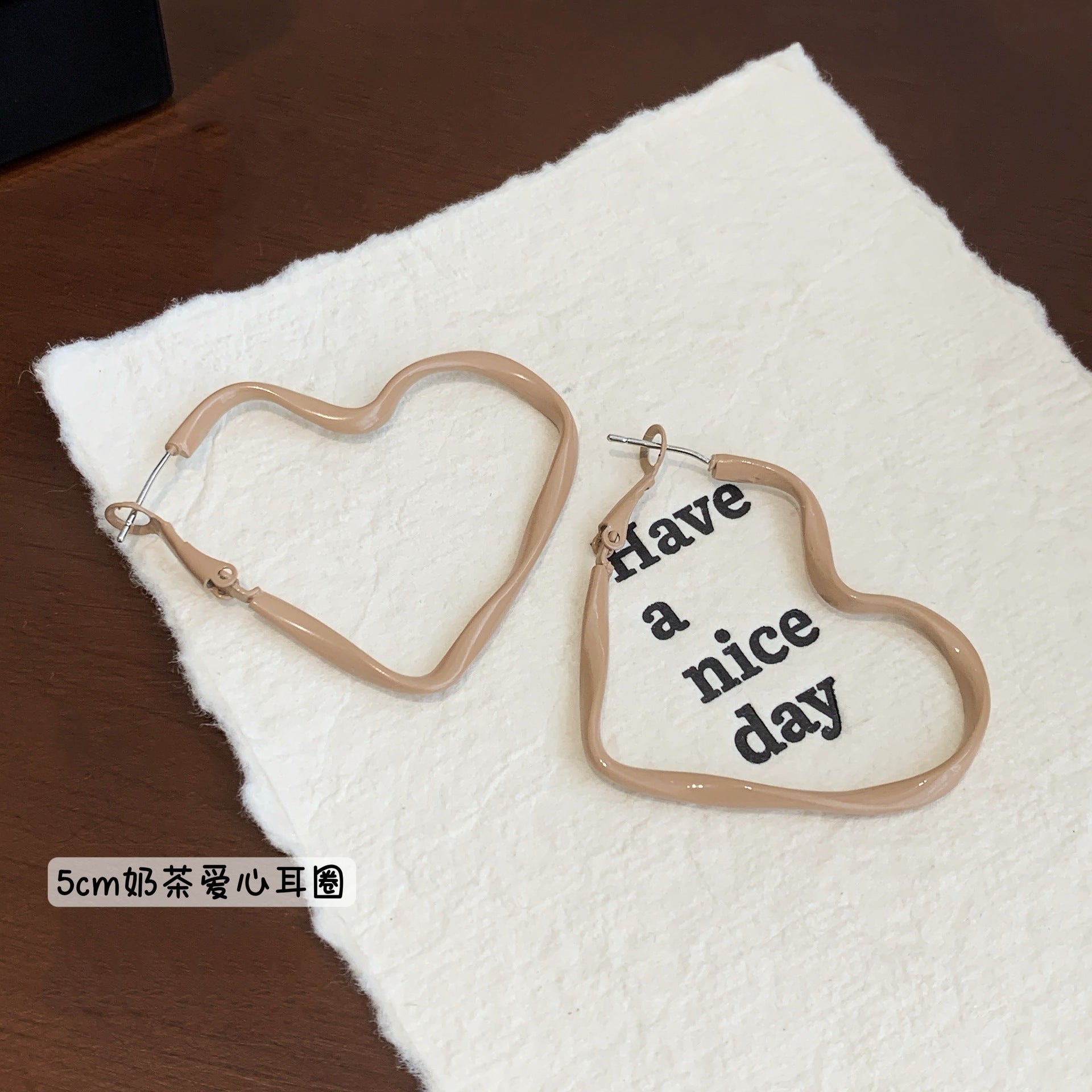 Wholesale retro encora red heart circle large earrings female silver needle