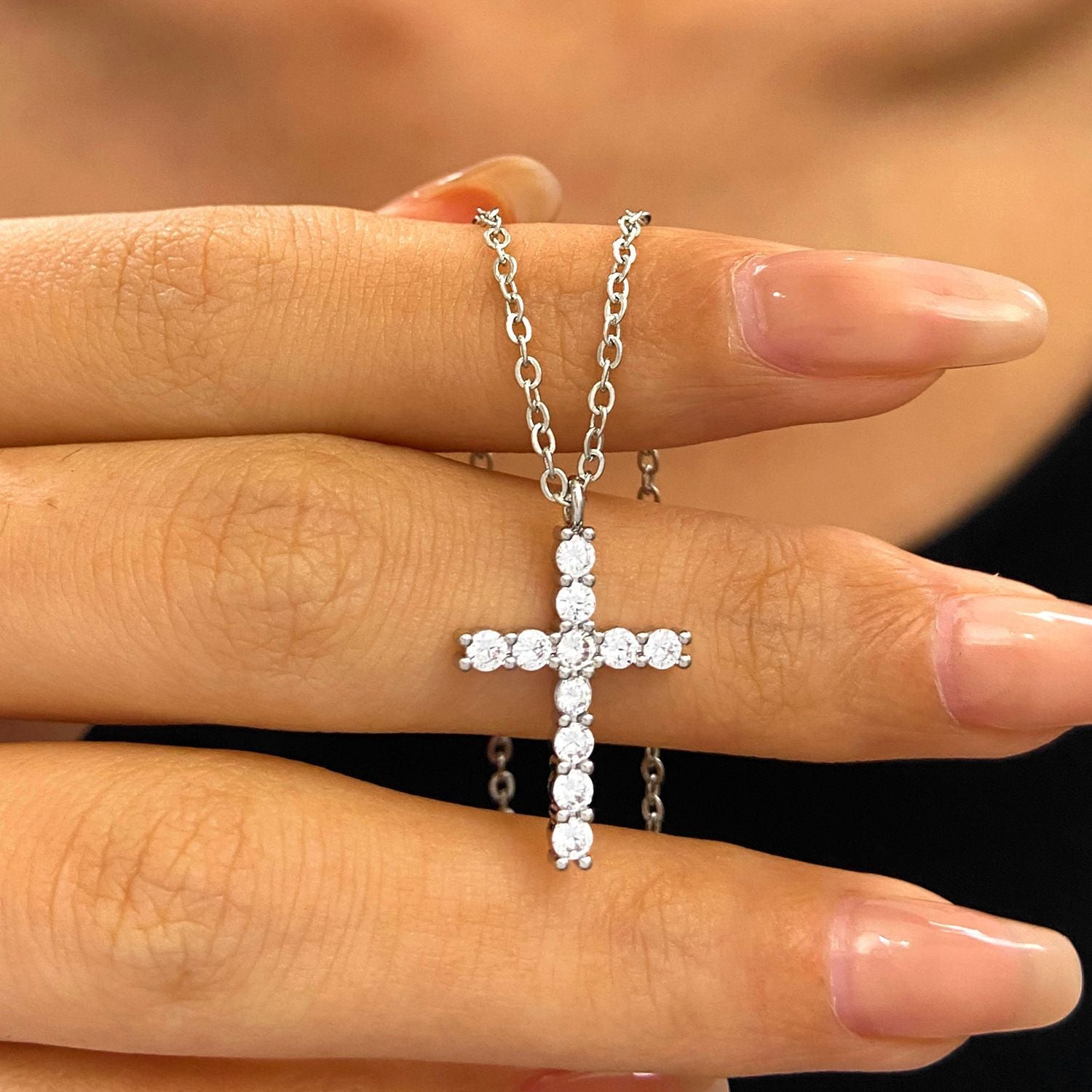 Wholesale Zircon Virgin Cross Necklace ACC-NE-MY004