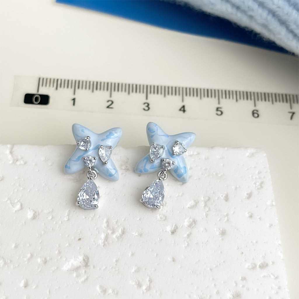 Wholesale blue oil earrings