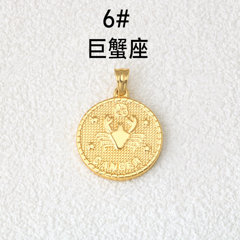 Wholesale Stainless Steel Gold Twelve Contion Pendant