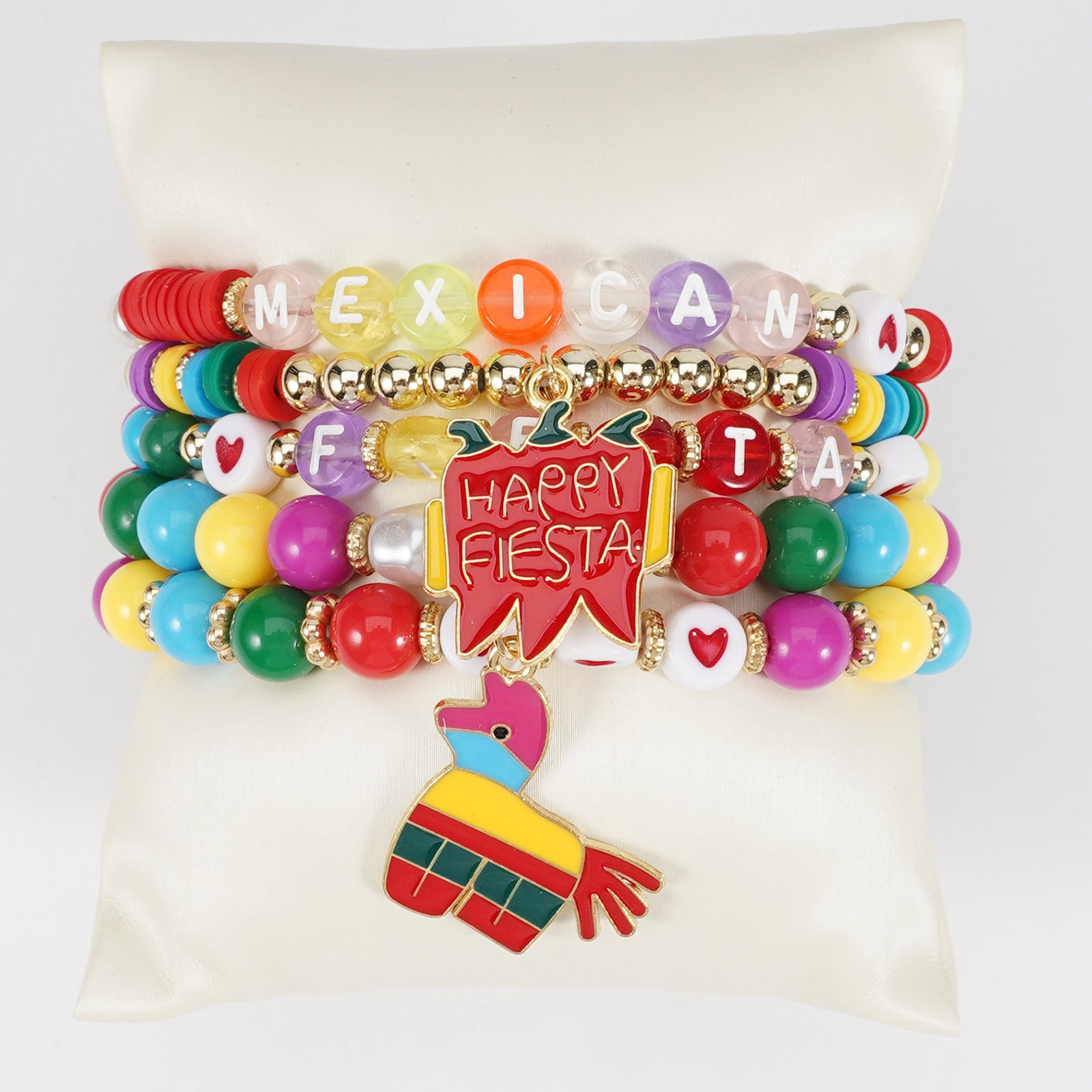 Wholesale Mexican Chili Festival Bracelet Cinco De Mayo Mexican Festival Party Beaded Stretch Bracelet