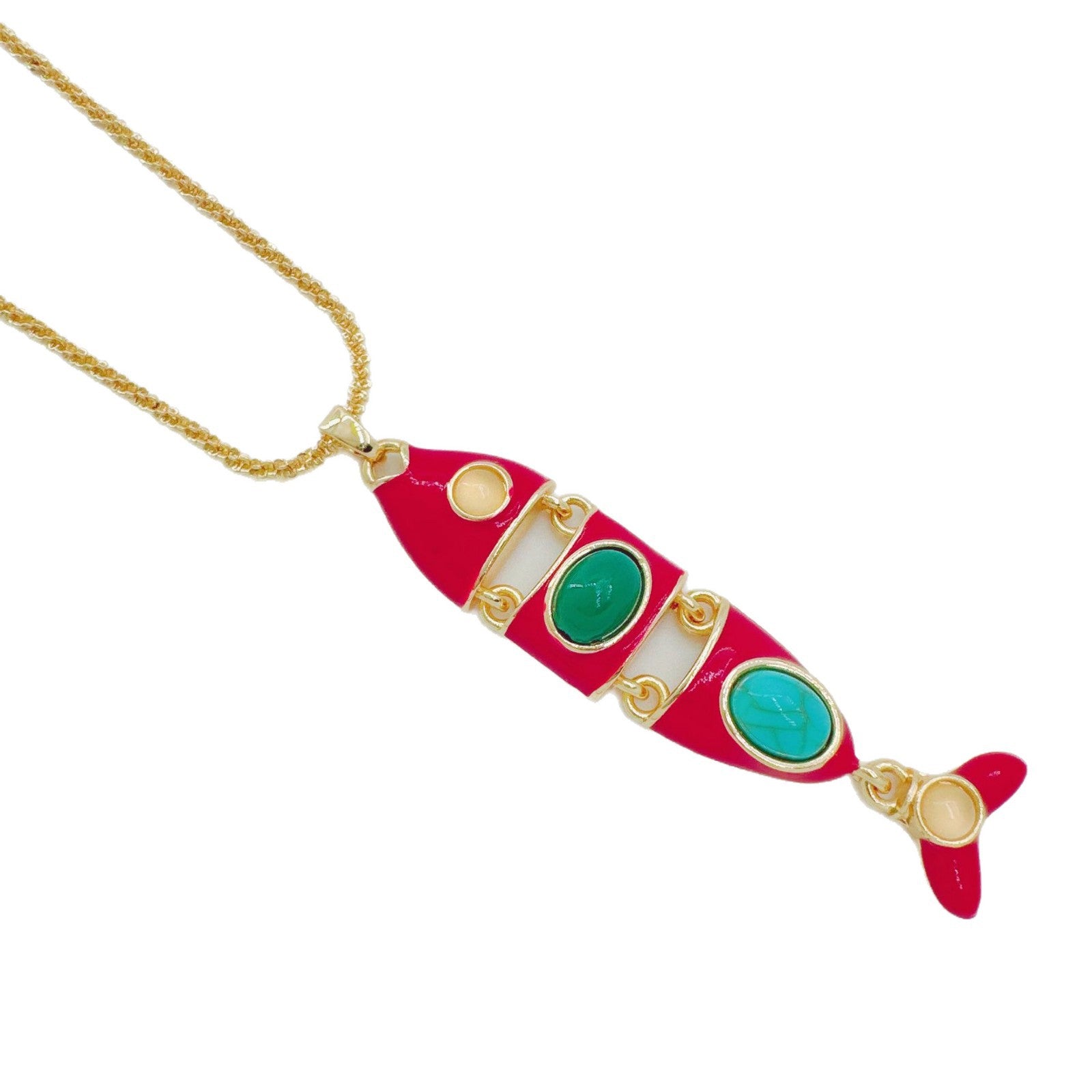 Wholesale Copper Koi Pendant Necklace Ocean Series Trendy Jewelry Accessory for Women