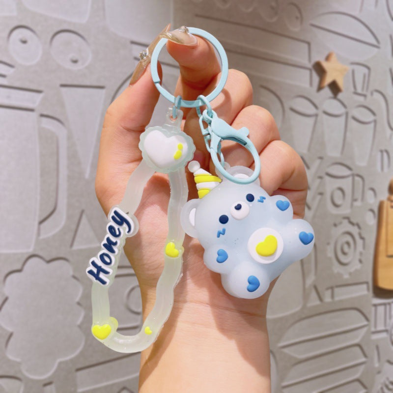 Wholesale Cute PVC little bear keychain