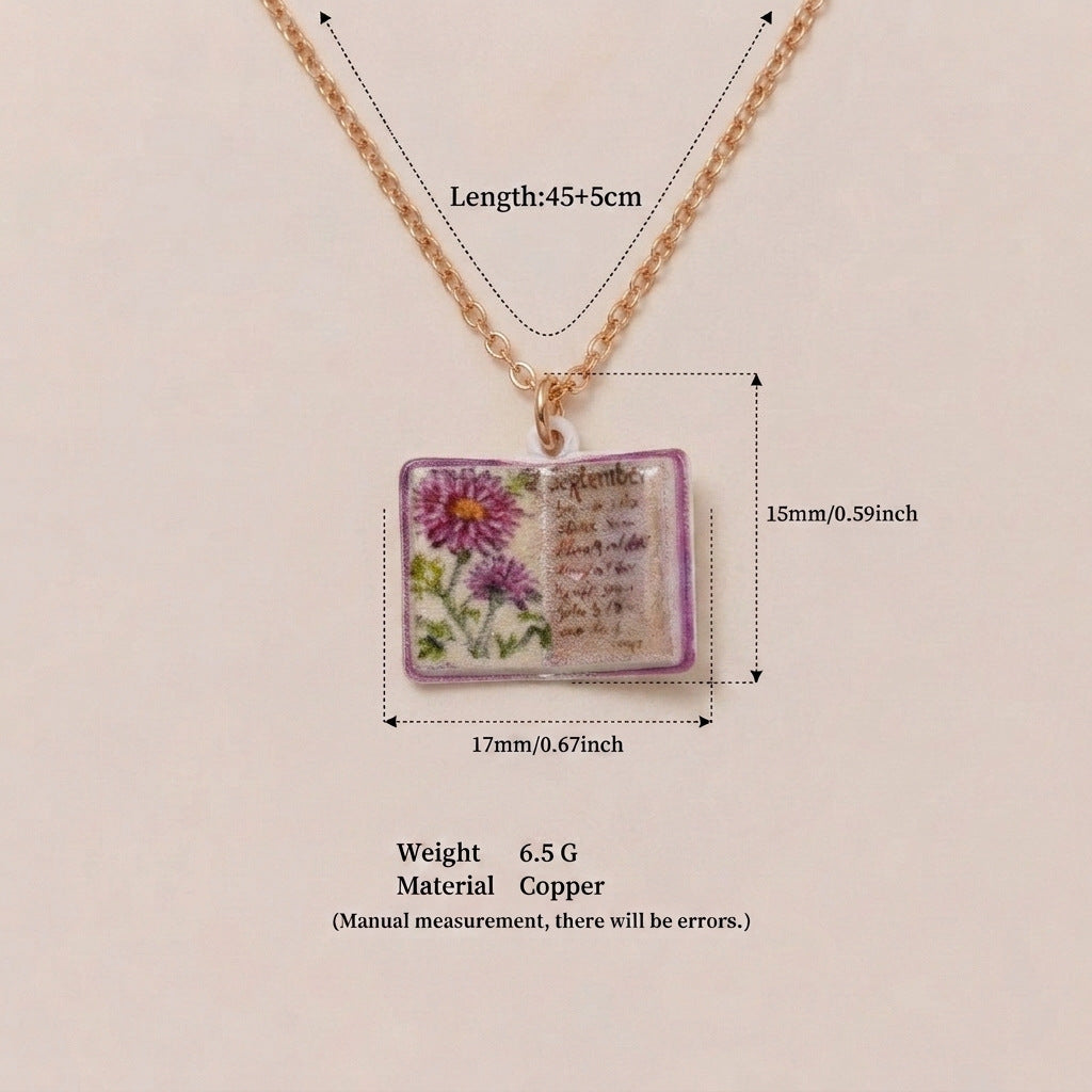 Wholesale Retro Book Pendant Necklace Stylish Copper Design With Everyday Appeal Casual Fashion Accessory Gift