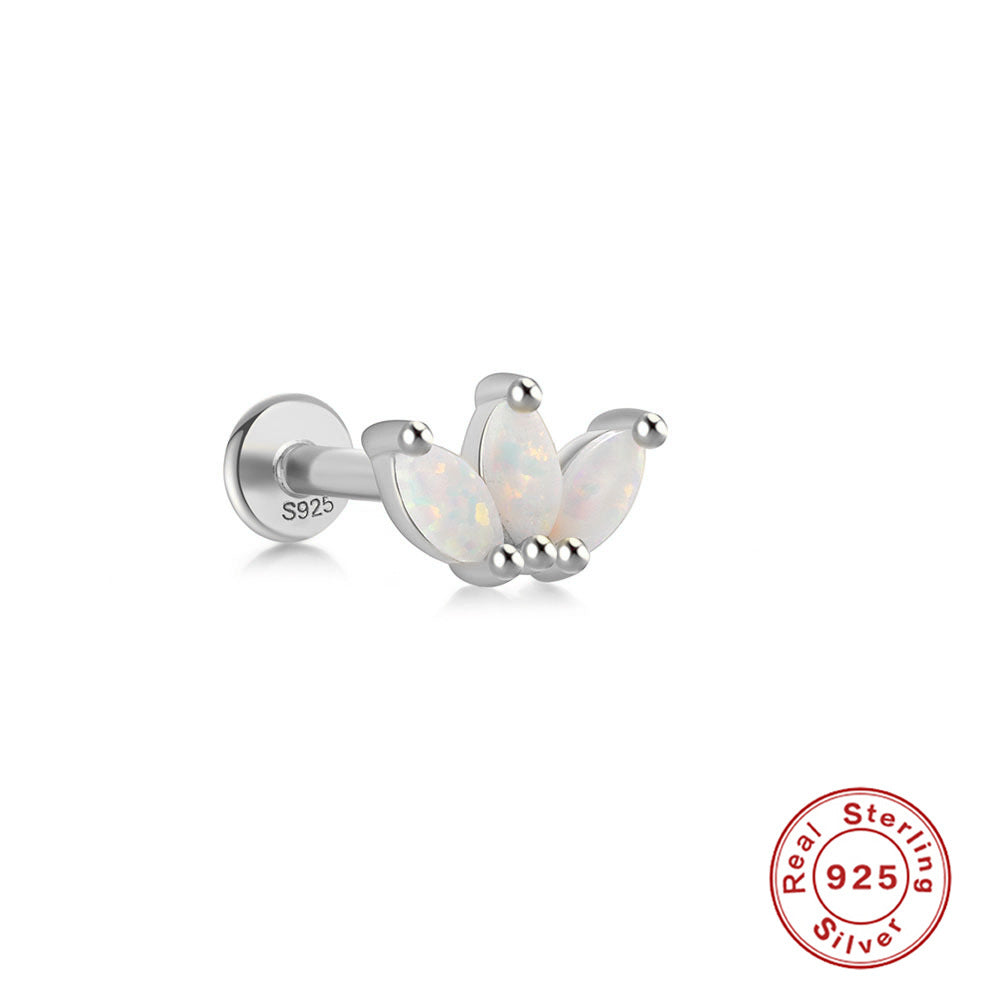 Wholesale 925 sterling silver flat head piercing thread ear bone stud earrings