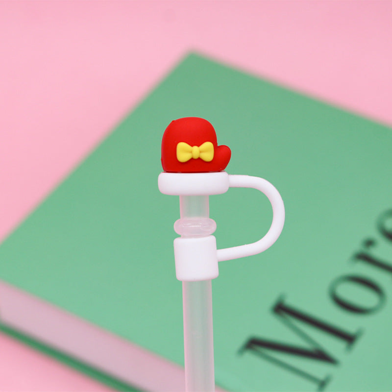 Wholesale Trendy Christmas Silicone Straw Caps Cartoon Party Straw Toppers For 8Mm 10Mm Straws Resale