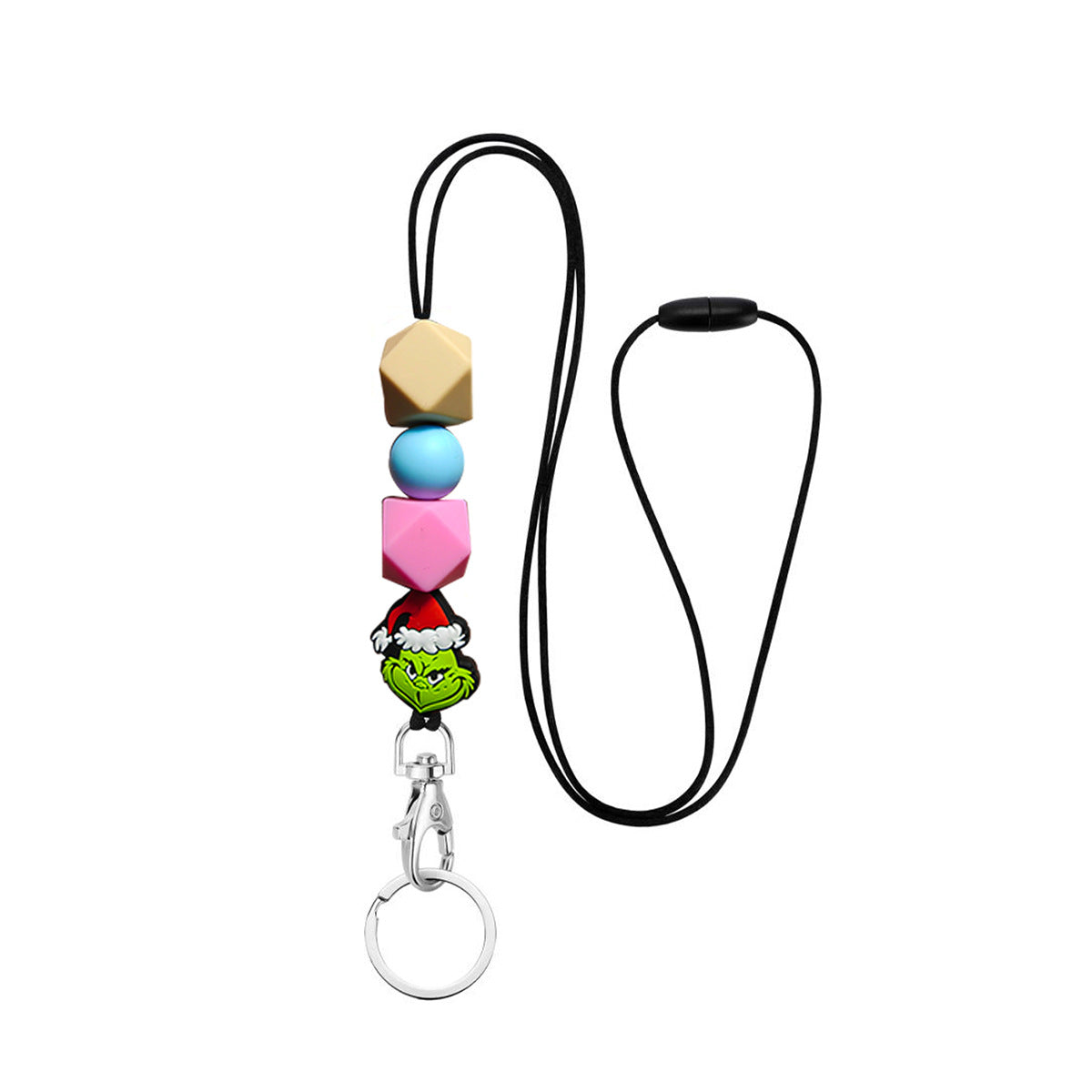 Wholesale Silicone Round Irregular Beaded Christmas Series  Keychains
