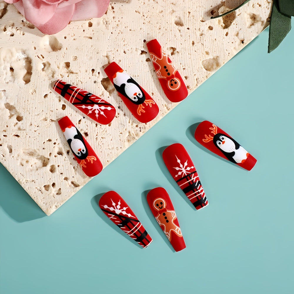 Wholesale 24 Pieces/ box Christmas  Doll Penguin Nail