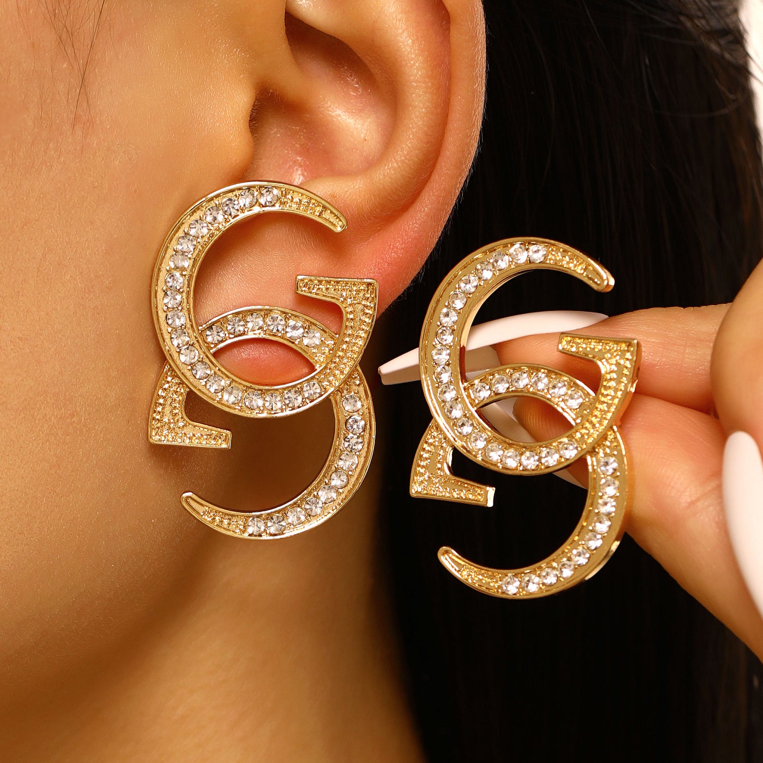 Wholesale European Style Double G Letter Alloy Earrings Stylish Jewelry Accessory for Daily Use