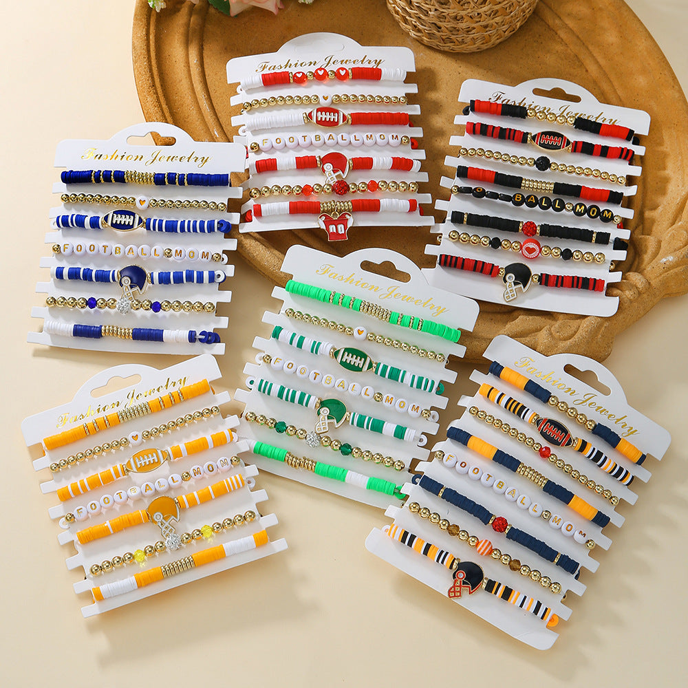 Wholesale Baseball Bracelet 8-piece Soft y Bracelet