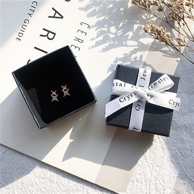 Wholesale ABS Blue Ribbon Jewelry Gift Box for Party Favors,  Earrings and Rings