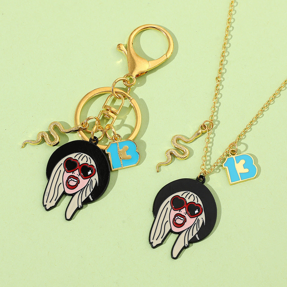 Wholesale Star Necklaces Metal Keychains ACC-NE-Zhuox003