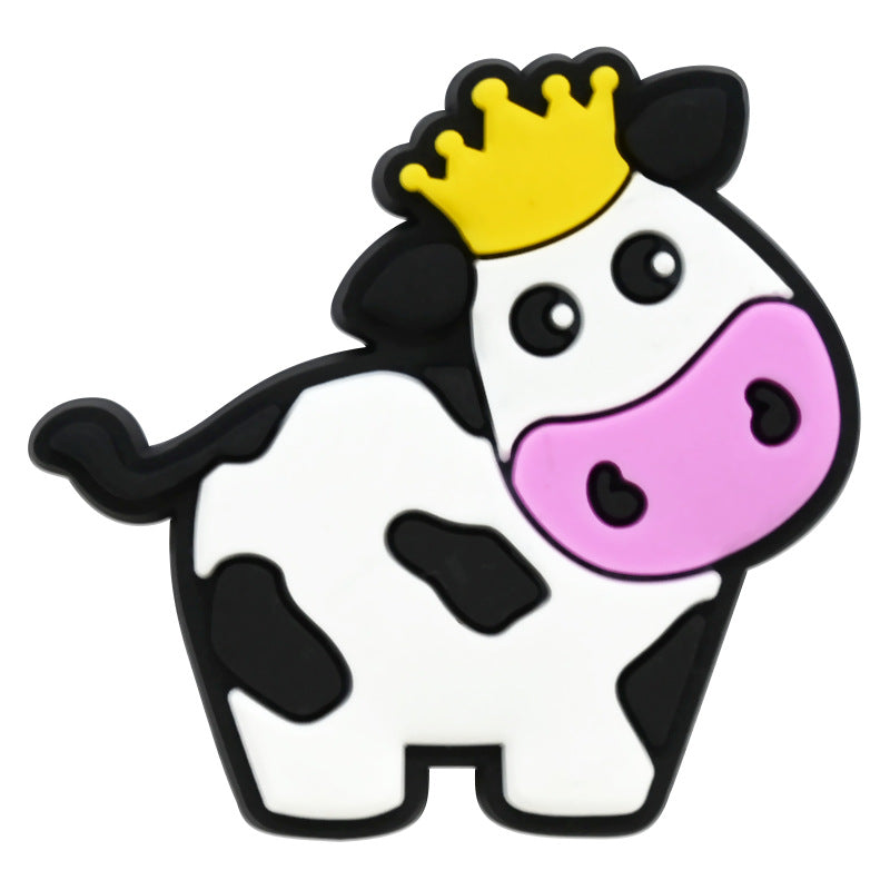 Random 100pcs Cute Cow PVC Soft Rubber Shoe Buckle Decoration ACC-SC-RYY067