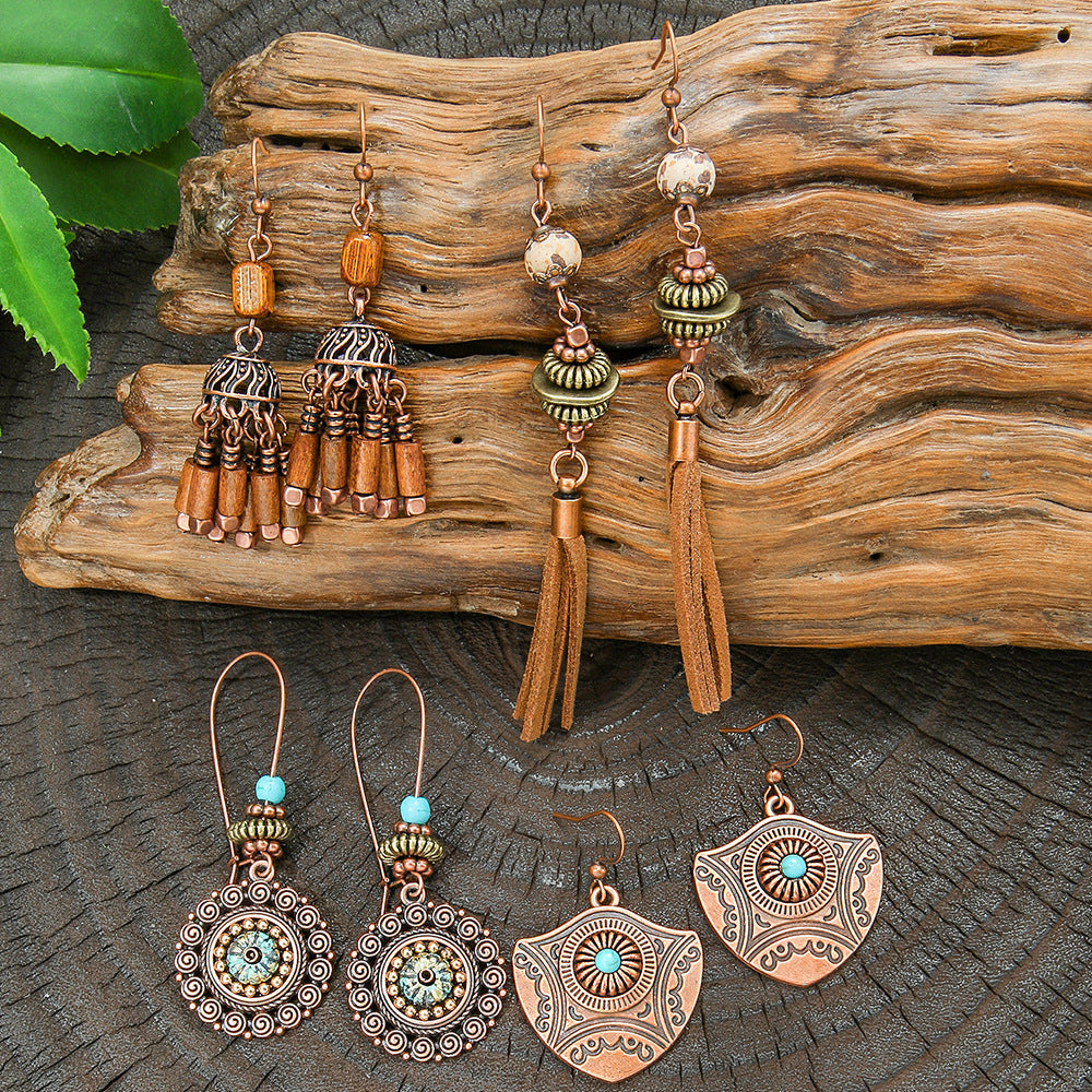 Wholesale Retro Bohemian Alloy Geometric Earrings for Everyday Wear