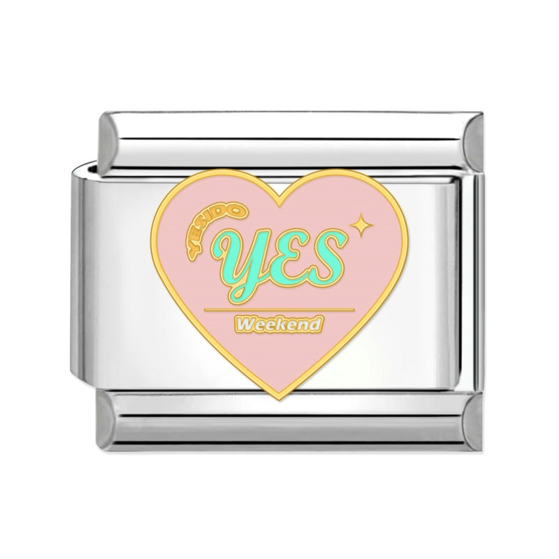 Wholesale Italian beaded bracelet 9mm DIY splicing detachable love stainless steel combinable bracelet