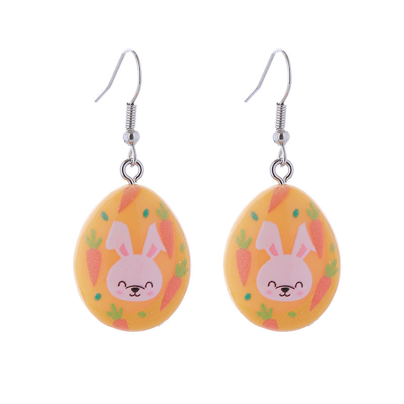 Wholesale Easter Cartoon Bunny Carrot Egg Chick Plastic Earrings
