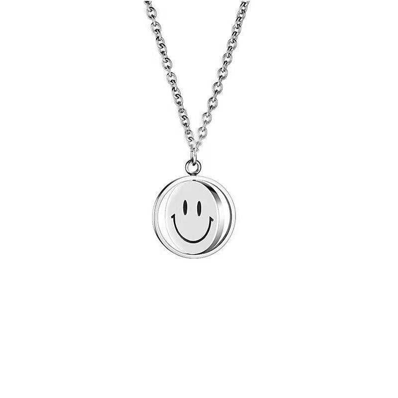 Wholesale Titanium Steel Rotating Smiley Face Hip Hop Sweater Chain ACC-NE-Leis007