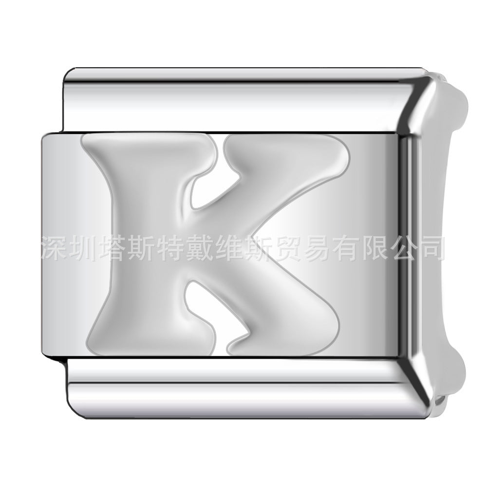 Wholesale 9mm Italian Charm Starter Bracelets DIY square Single Section Creative Stainless Steel Composable Bracelet