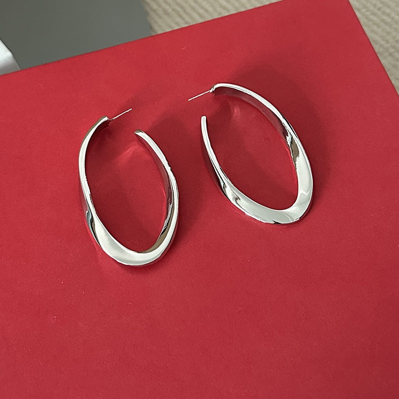 Wholesale Retro Exaggerated Geometric Oval Large Circle Earrings