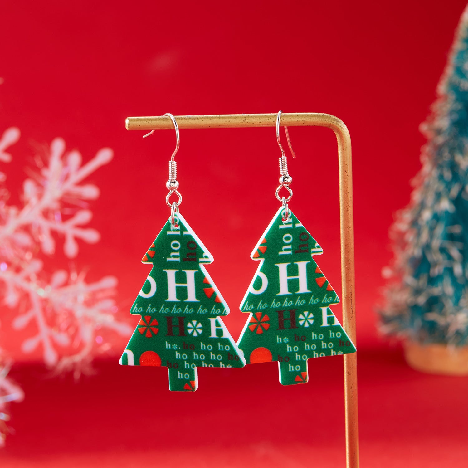 Wholesale Christmas Tree Santa Hat Christmas Tree Earrings ACC-ES-YingHao010