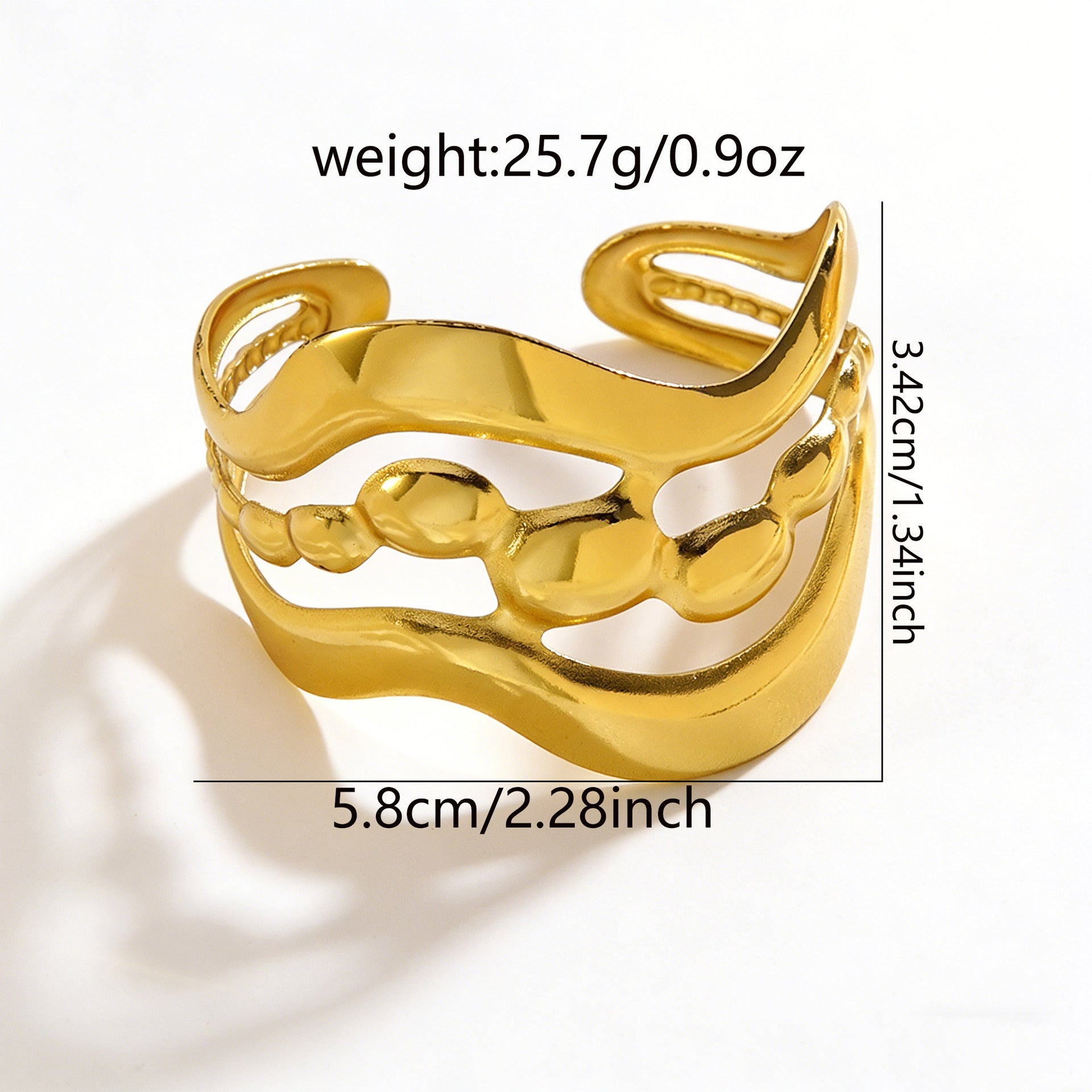 Wholesale Light Luxury Stainless Steel Open Cuff Bracelet with Cutout Design