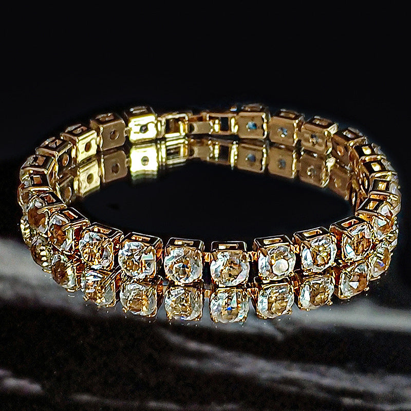 Wholesale 6mm full diamond claw chain bracelet 18K bride Joker diamond bracelet