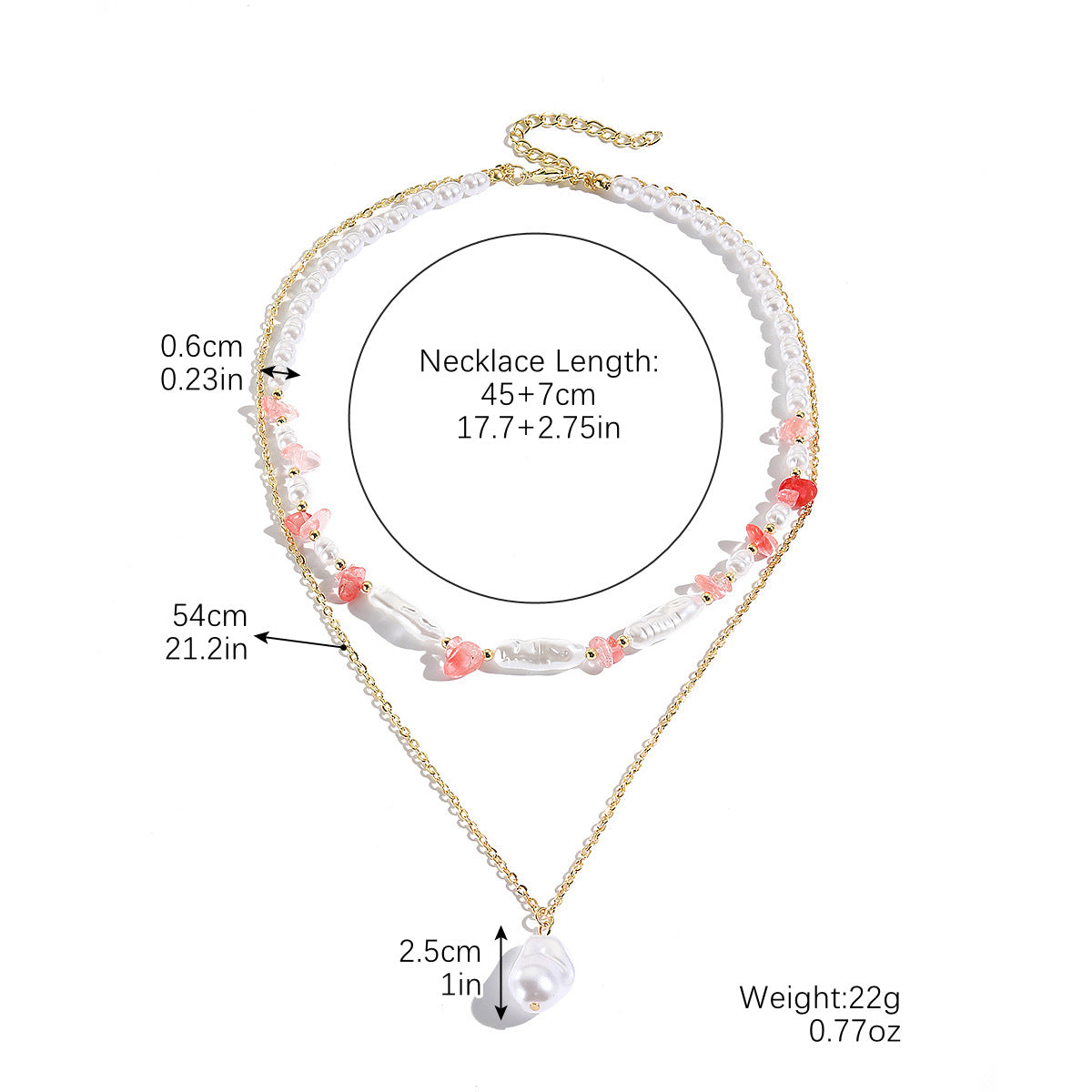 Wholesale Spring and Summer Gravel Double Layer Premium Pearl Necklace ACC-NE-ManYi008