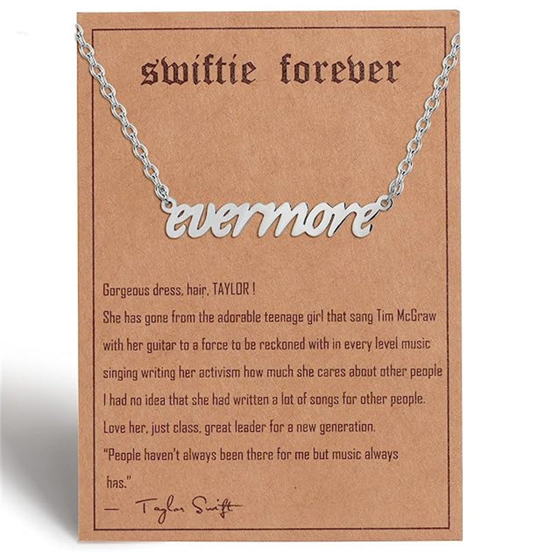 Wholesale  letter stainless steel paper card steel pendant clavicle chain