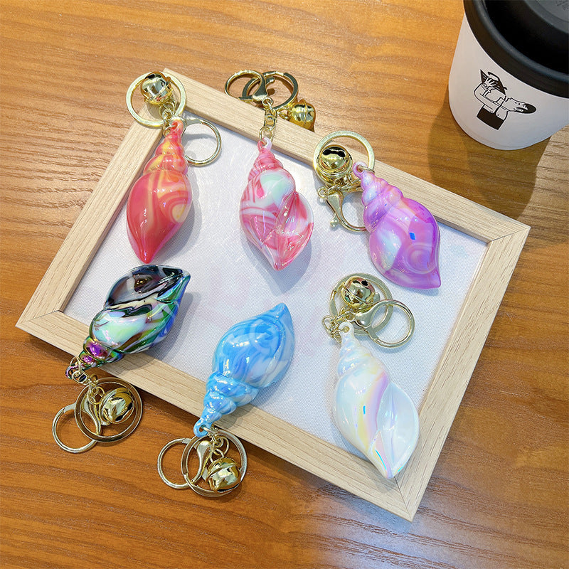 Wholesale Electroplated Colorful Conch Keys Lanyard Keychain ACC-KC-WoAn002
