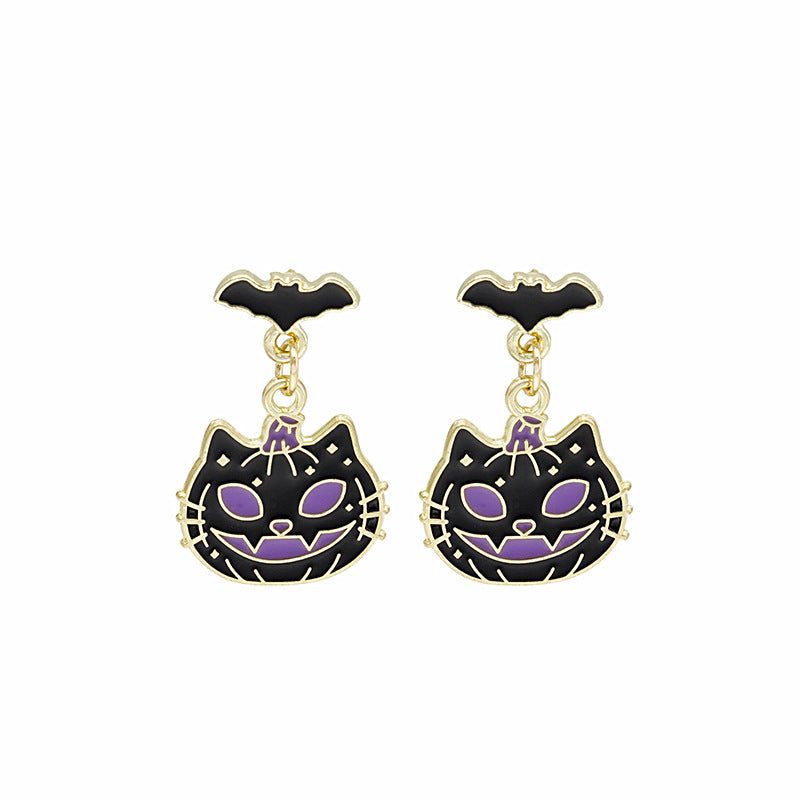 Wholesale Halloween Funny Skull Ghost Cross Earrings ACC-ES-MDD041