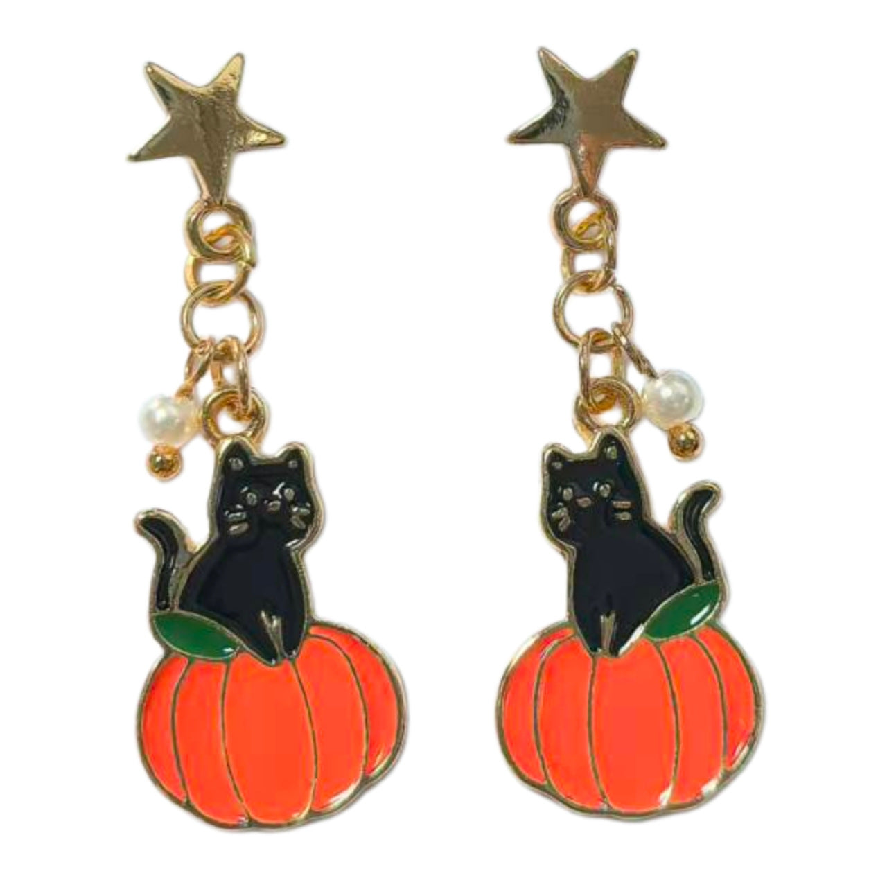 Wholesale Trendy  Pumpkin Cat Earrings Alloy Jewelry Accessory for Parties