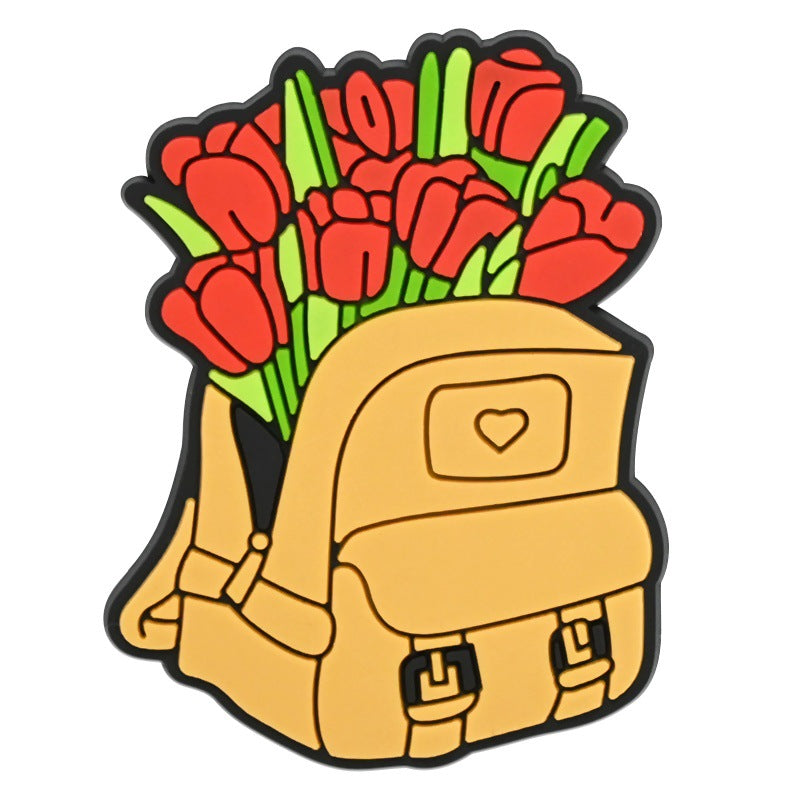 Wholesale Random 100pcs Valentine' s Day Series  PVC Soft Rubber Shoe Buckle Decoration