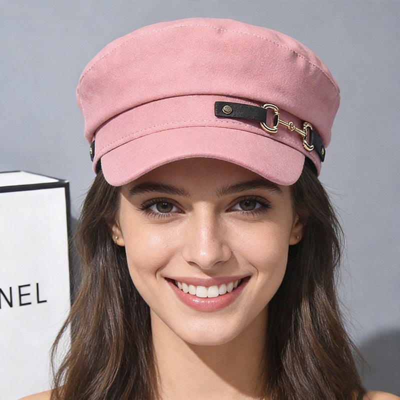 Wholesale Chic Casual Beret Hat Black Flat Top Cap With Curved Brim Breathable Everyday Fashion Accessory