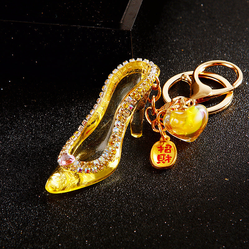 Wholesale Diamond Crystal High Heels Metal Keychain ACC-KC-RuiYuan006