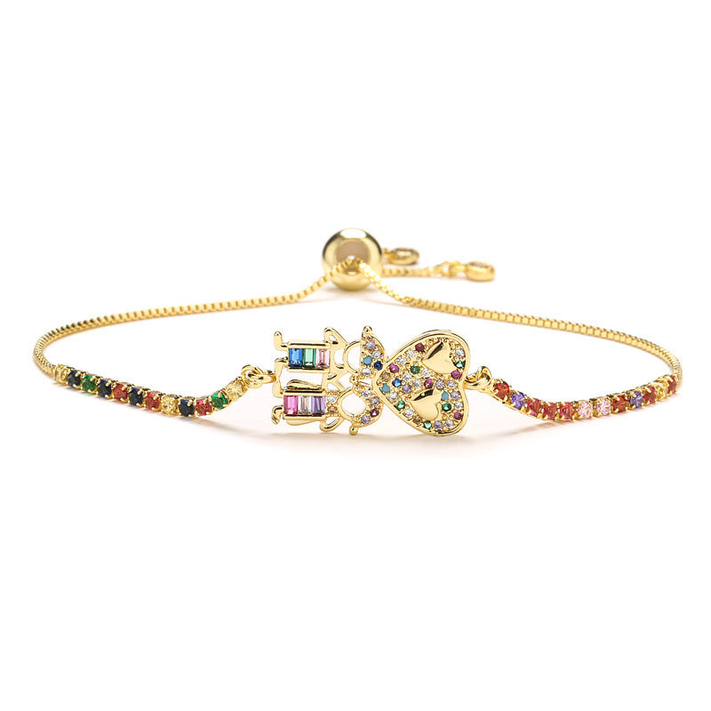 Wholesale Micropaved Zircon Love Bracelet Geometric Zircon Bracelet ACC-BT-Changx009