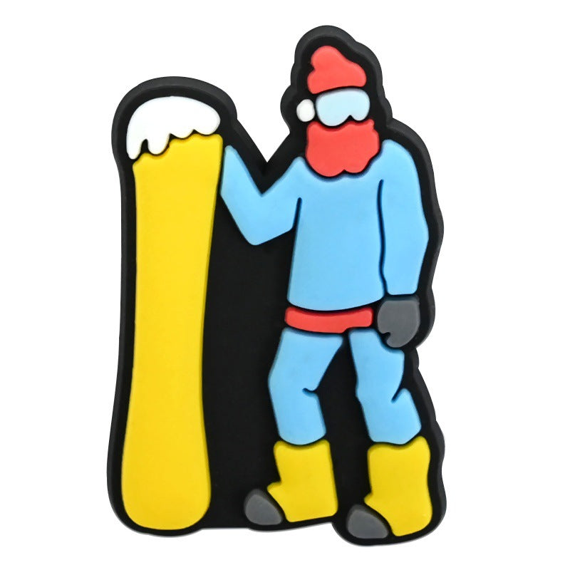 Wholesale  Random 100pcs ski series PVC Soft Rubber Shoe Buckle Decoration