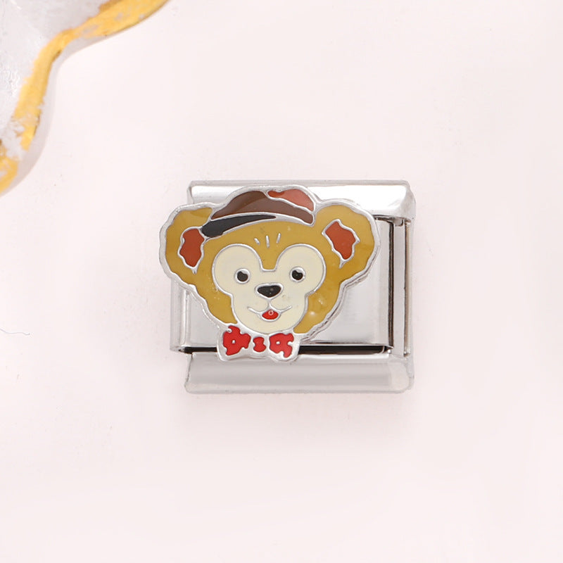 Wholesale 10pcs Italian Charm Bracelet 9mm DIY Splicing Removable Little Fox Stainless Steel Composable Bracelet