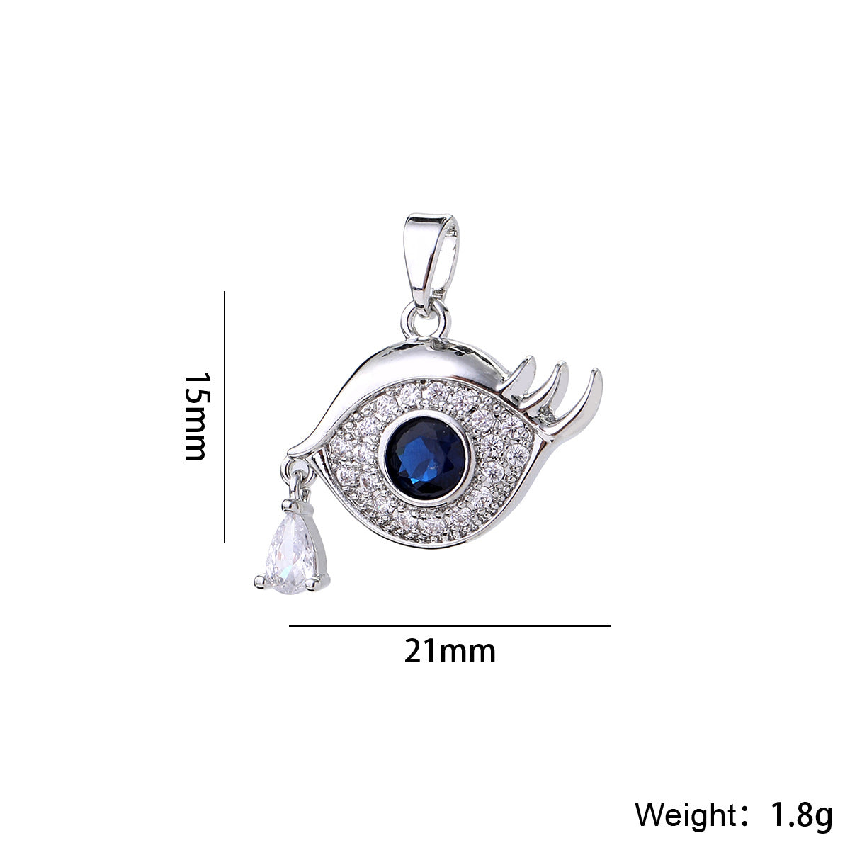 Wholesale 14K Gold Plated Brass Evil Eye Pendant Micro Set Zircon Dark Style Necklace Charm Fashion Accessory For Layering Jewelry Gift Resale