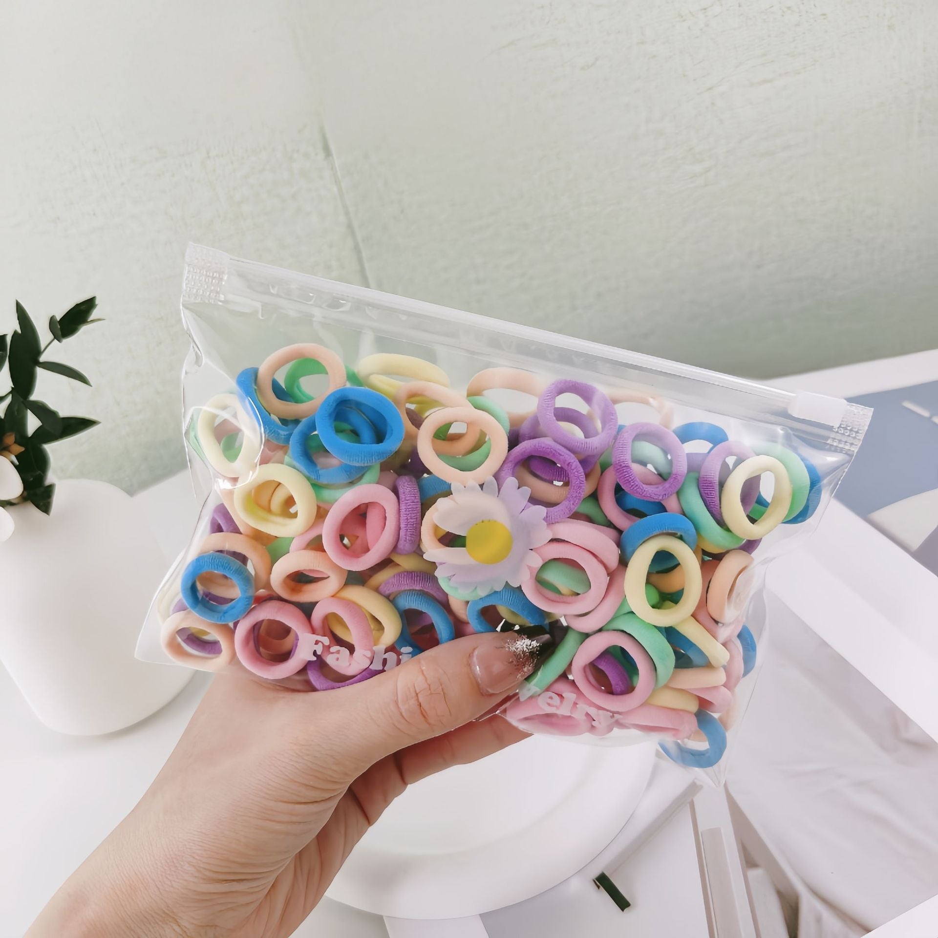 Wholesale 100pcs Children's Hair Tie Rubber Band Towel Ring Small Hair Scrunchies  ACC-HS-Mengz003