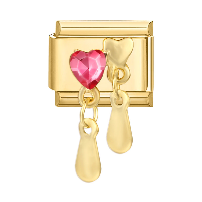 Wholesale 9mm Italian Charm Starter Bracelets DIY square Single Section Creative Stainless Steel Composable Bracelet