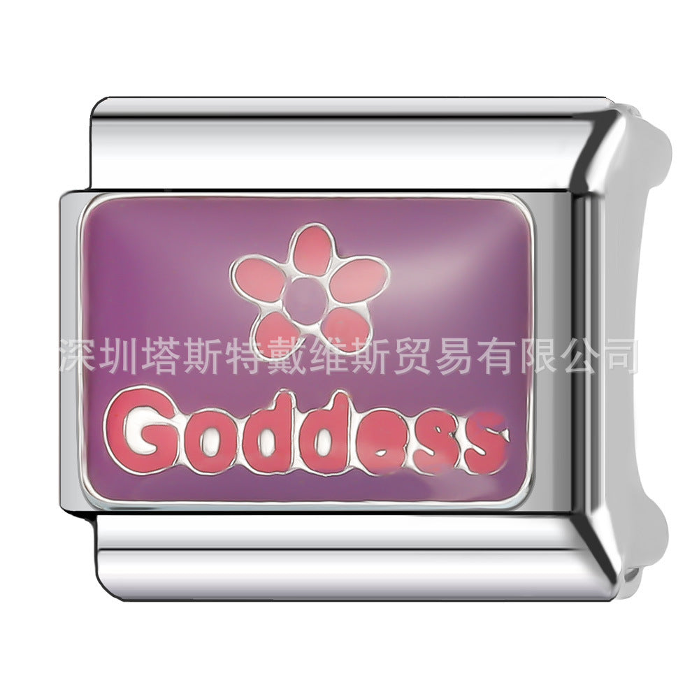 Wholesale  Italian Charm Bracelet 9mm DIY single section Creative Stainless Steel Composable Bracelet