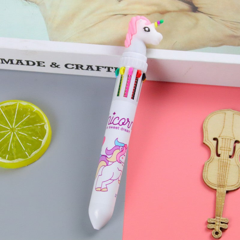 Wholesale  ten color ballpoint pen  push ballpoint pen