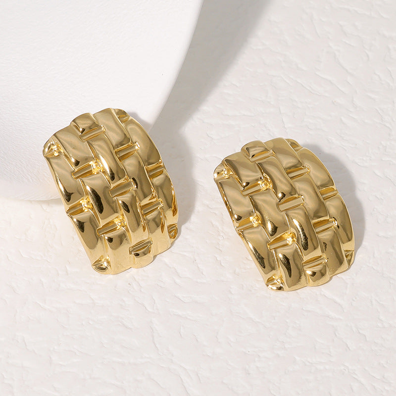 Wholesale Metal Stainless Steel Earrings Ear Studs ACC-ES-Manguo001