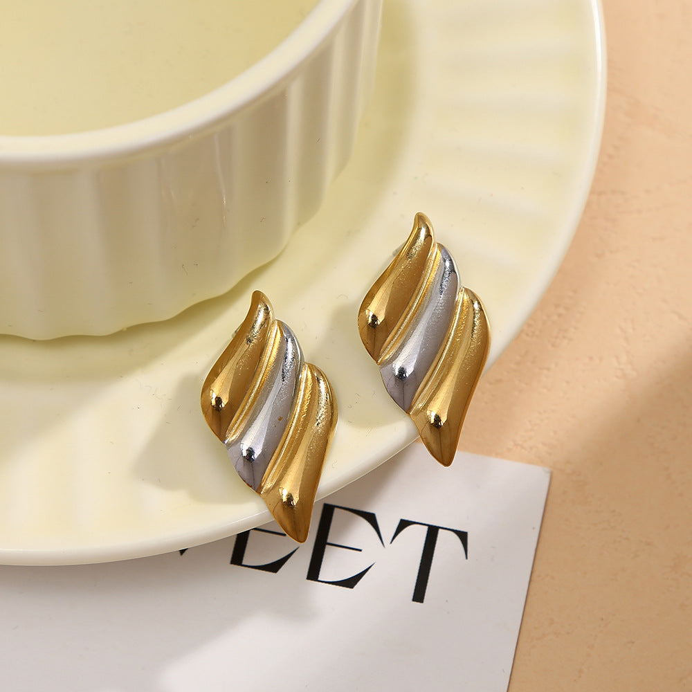 Wholesale  Contrasting Color  Irregular Stainless steel Earrings