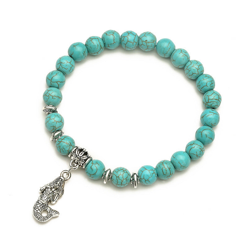 Wholesale Vintage Bracelet Set Turquoise Bracelet Cross Natural Stone Beads ACC-BT-Changx007