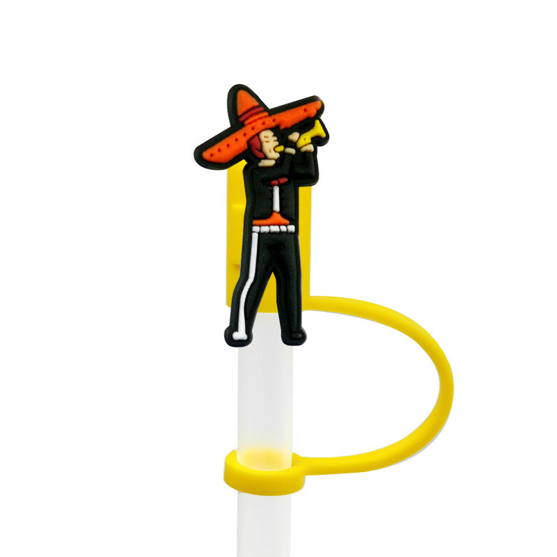 Wholesale 10pcs 7-8mm PVC Mexican Style Straw Tube Cap