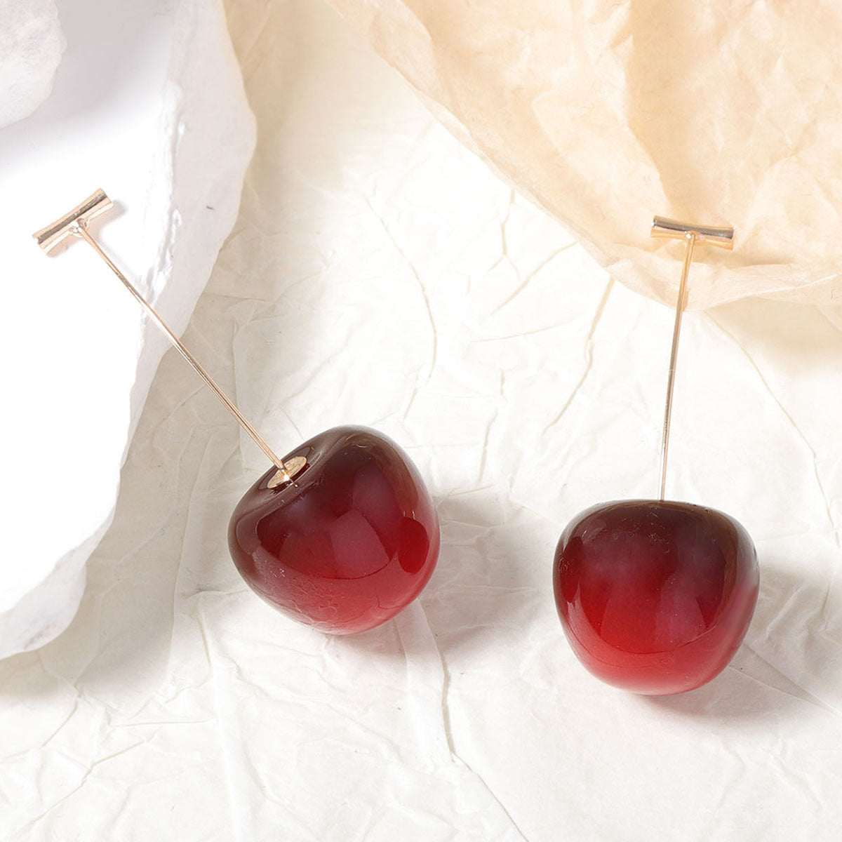 Wholesale Cute Fruit Cherry  Earrings