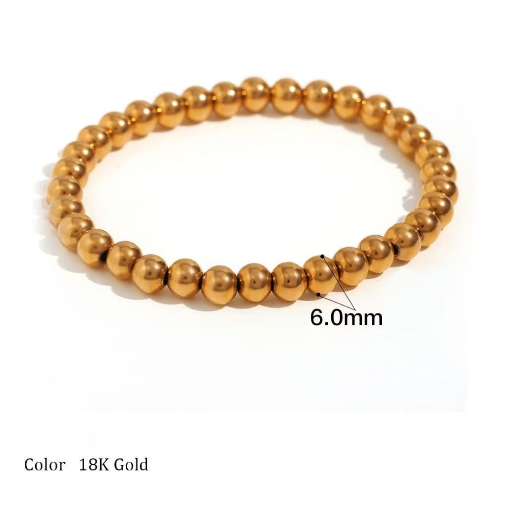 Wholesale Simple Design Gold-Plated Beaded Bracelet for Women,  Fashion Jewelry Accessory